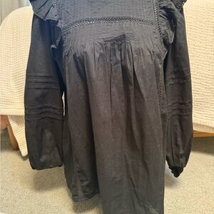 Elegant Black Long-Sleeve Blouse